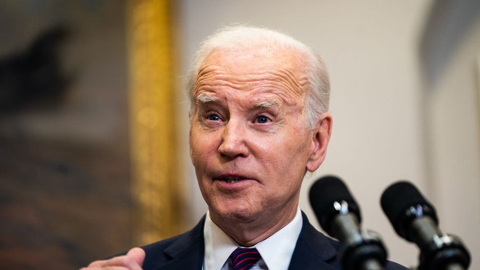 WASHINGTON, DC  May 9, 2023:

US President Joe Biden delivers remarks regarding the debt limit meeting in the Roosevelt Room of the White House on Tuesday May 9, 2023. Biden and Republican leaders met in hopes of breaking an impasse over the US debt limit. US Speaker of the House Kevin McCarthy, House Minority Leader Hakeem Jeffries, Senate Majority Leader Chuck Schumer and Senate Minority Leader Mitch McConnell were in attendance.

(Photo by Demetrius Freeman/The Washington Post via Getty Images)