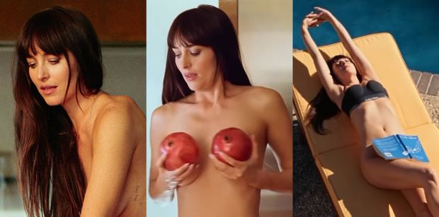 Schowana za granatami Dakota Johnson reklamuje bieliznę (ZDJĘCIA)