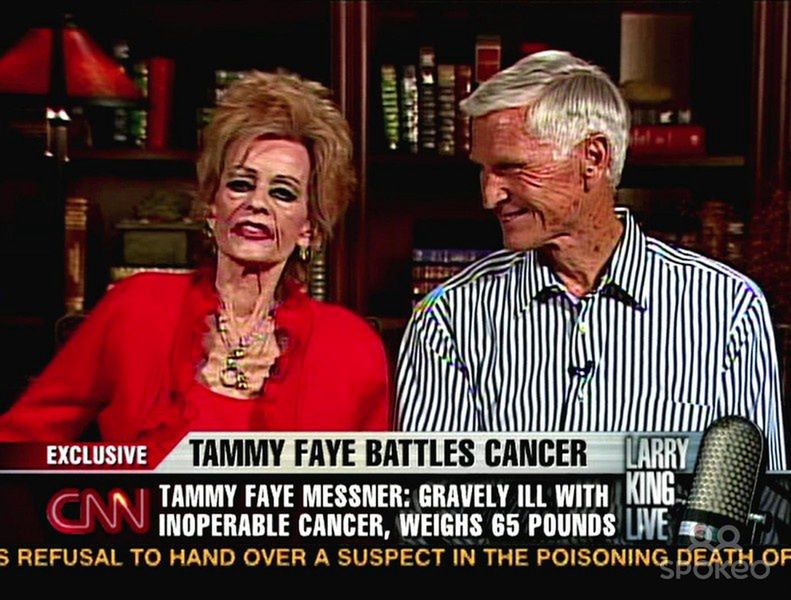 Tammy Faye  z drugim męzem Roe Messnerem podczas programu "Larry King Live", 2007 r. (CNN, screen wideo)