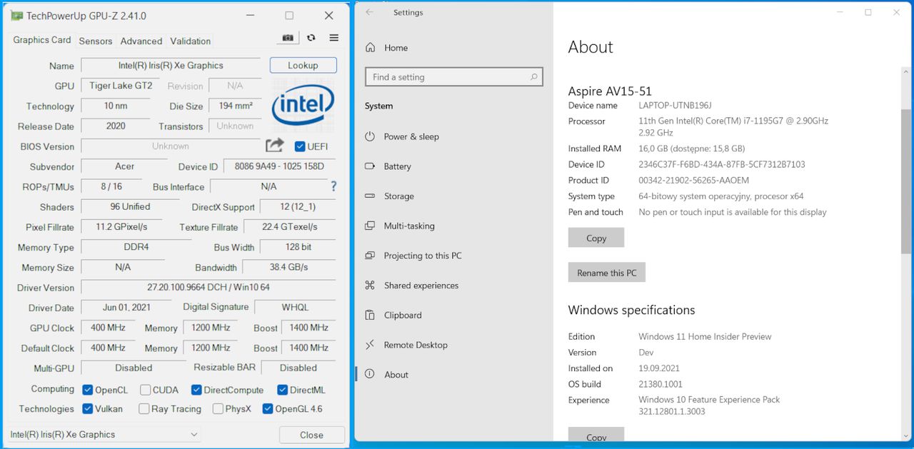 Intel Tiger Lake z Windows 11 i pograsz w Cyberpunka?