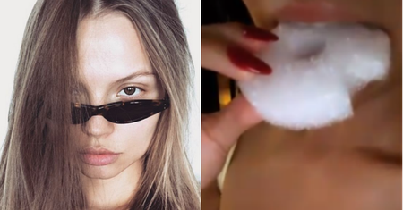 Magdalena Frąckowiak gryzie i zgniata gąbki na Instagramie. Znów zaatakowała fana!