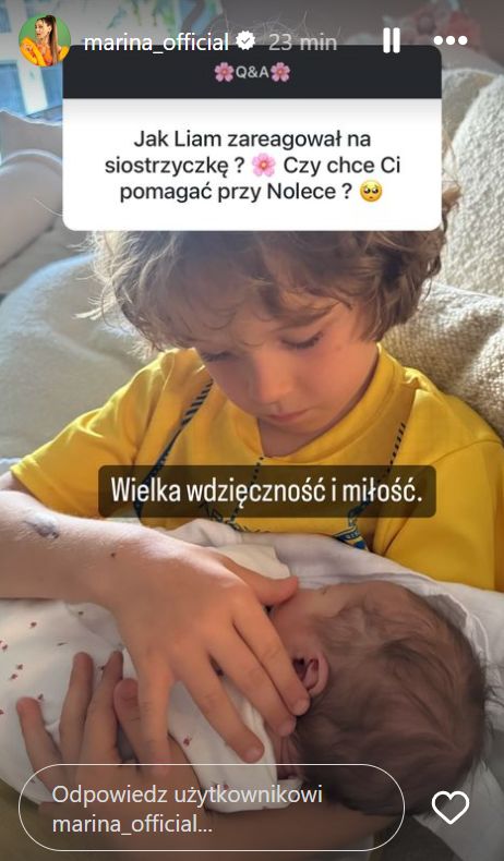 Tak syn Szczęsnych zareagował na narodziny siostry