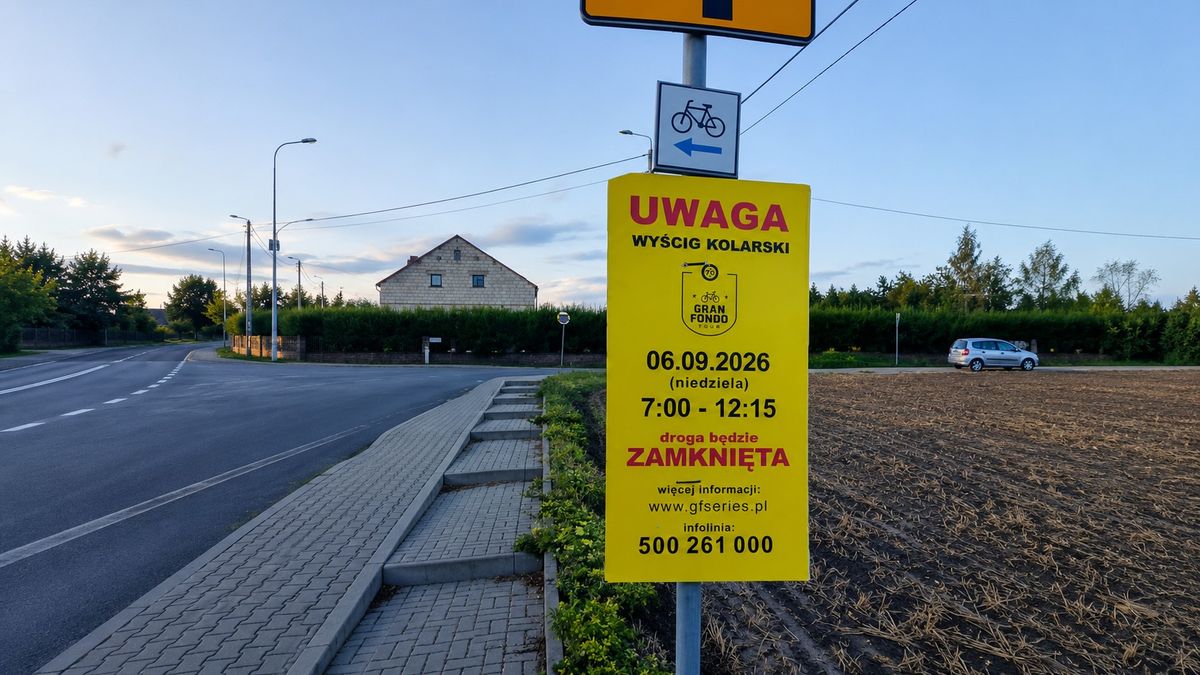 W niedzielę droga będzie zamknięta 