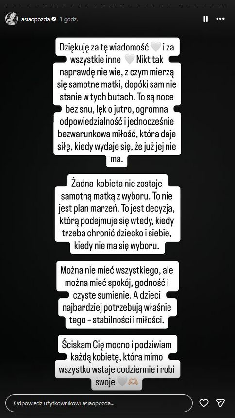 Joanna Opozda o samotnym macierzyństwie