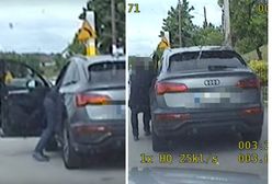 Auto "uciekło" kierowcy. Kuriozalne sceny na oczach policjantów