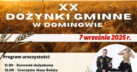 Dożynki Gminy Głusk w Dominowie 2025. Gwiazda wieczoru Piękni i Młodzi Dawid Narożny [PROGRAM]