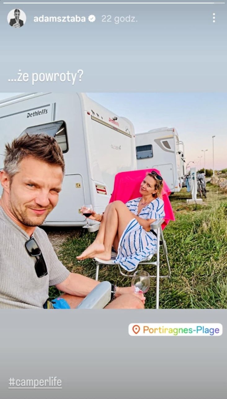 Adam Sztaba z żoną na wakacjach
