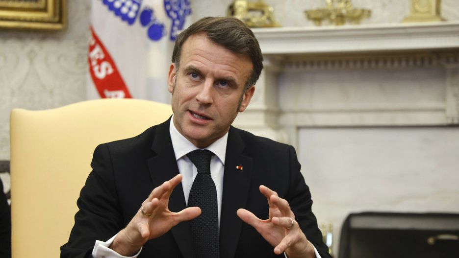 Temporary
France's President Emmanuel Macron speaks during a meeting with President Donald Trump in the Oval Office of the White House in Washington, Monday, Feb. 24, 2025. (Ludovic Marin/Pool via AP)
Ludovic Marin