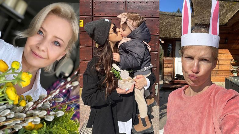 Wielkanoc 2023. Gwiazdy pozują z wielkanocnymi koszyczkami