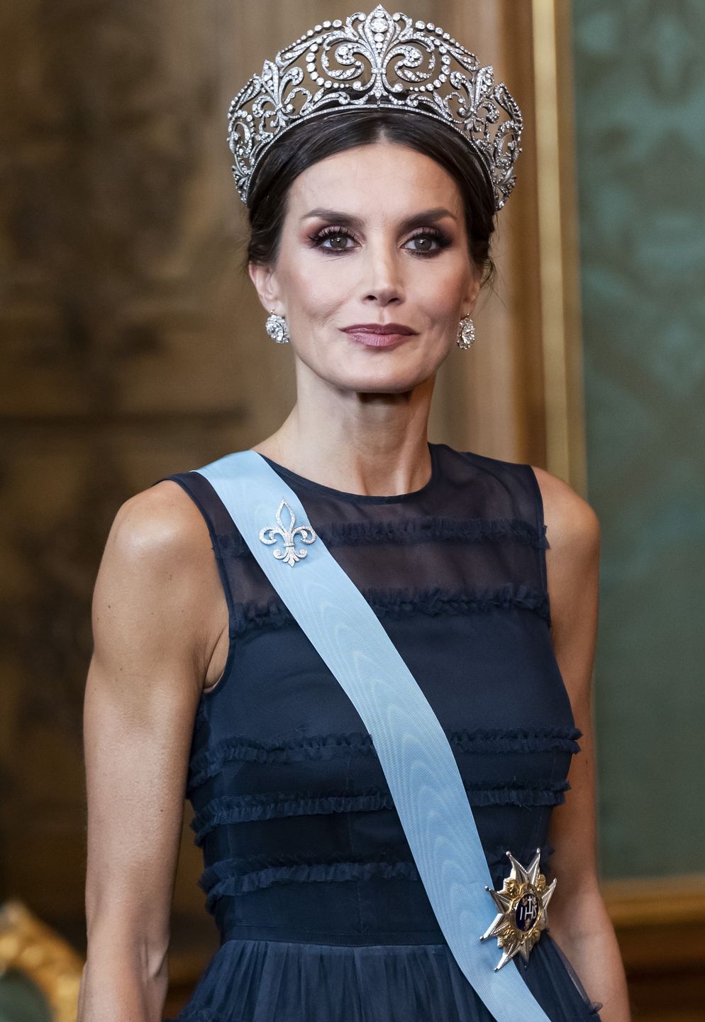 State visit from Spain - State Banquet2021-11-24 State visit from Spain - State Banquet at the Royal Castle.  Stadsbesoek från Spanien. Bankett på Slottet.

Pictured: Queen Letizia,Image: 644744579, License: Rights-managed, Restrictions: , Model Release: no, Credit line: Robert Eklund / ddp images / ForumRobert Eklund / ddp images / Forum