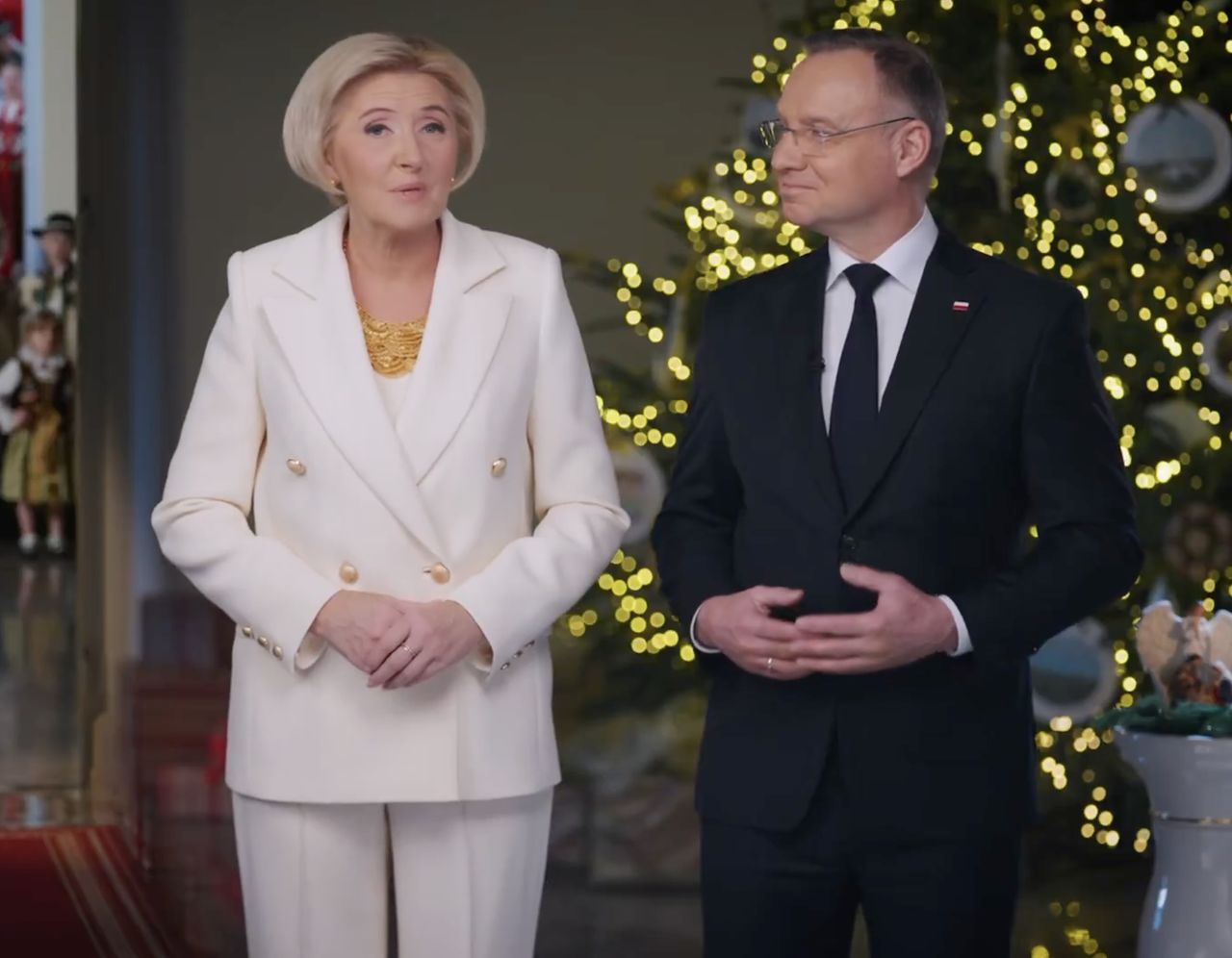 Życzenia z Pałacu Prezydenckiego. W tle góralski zespół