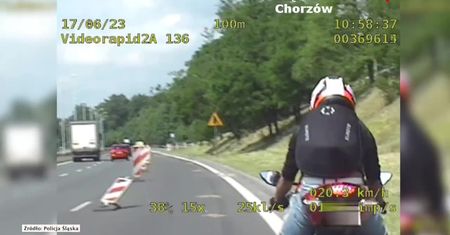 Pędził na motocyklu prawie 200 kilometrów na godzinę. Ubrany był tylko w szorty i koszulkę