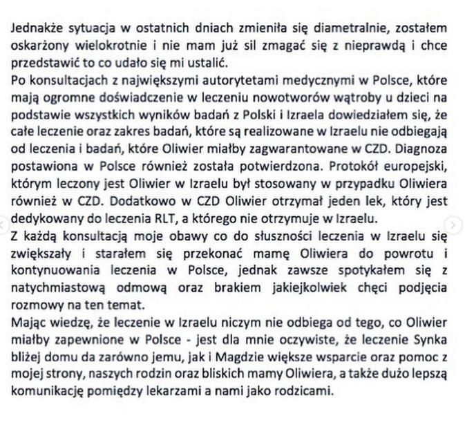 Jakub Rzeźniczak reaguje na zarzuty Magdy Stępień