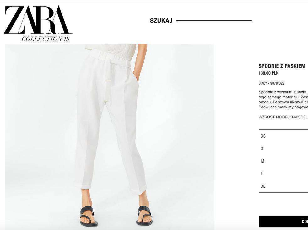 Zara – białe spodnie