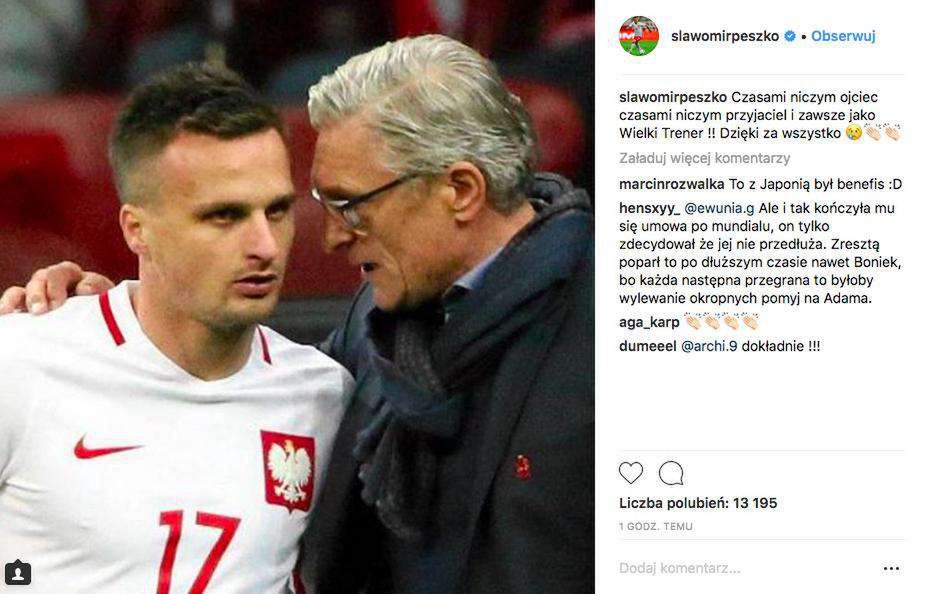 Sławomir Peszko pożegnał Adama Nawałkę