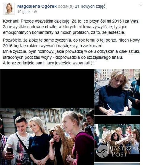 Życzenia noworoczne od Magdaleny Ogórek