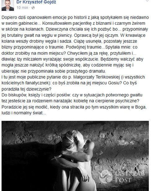 Krzysztof Gojdź o ofierze gwałtu