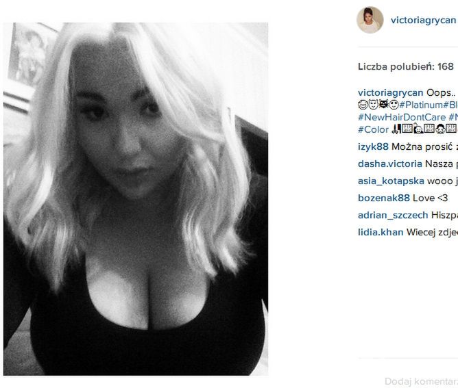Wiktoria Grycan w blond włosach