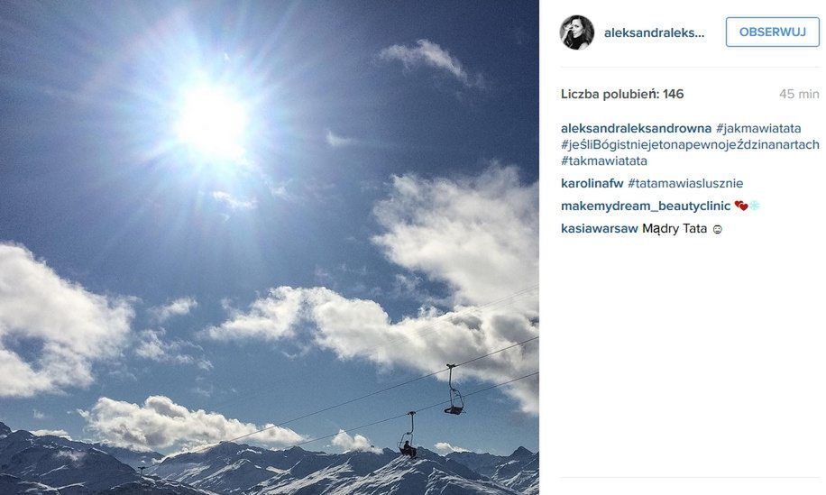 Instagram Aleksandry Kwaśniewskiej