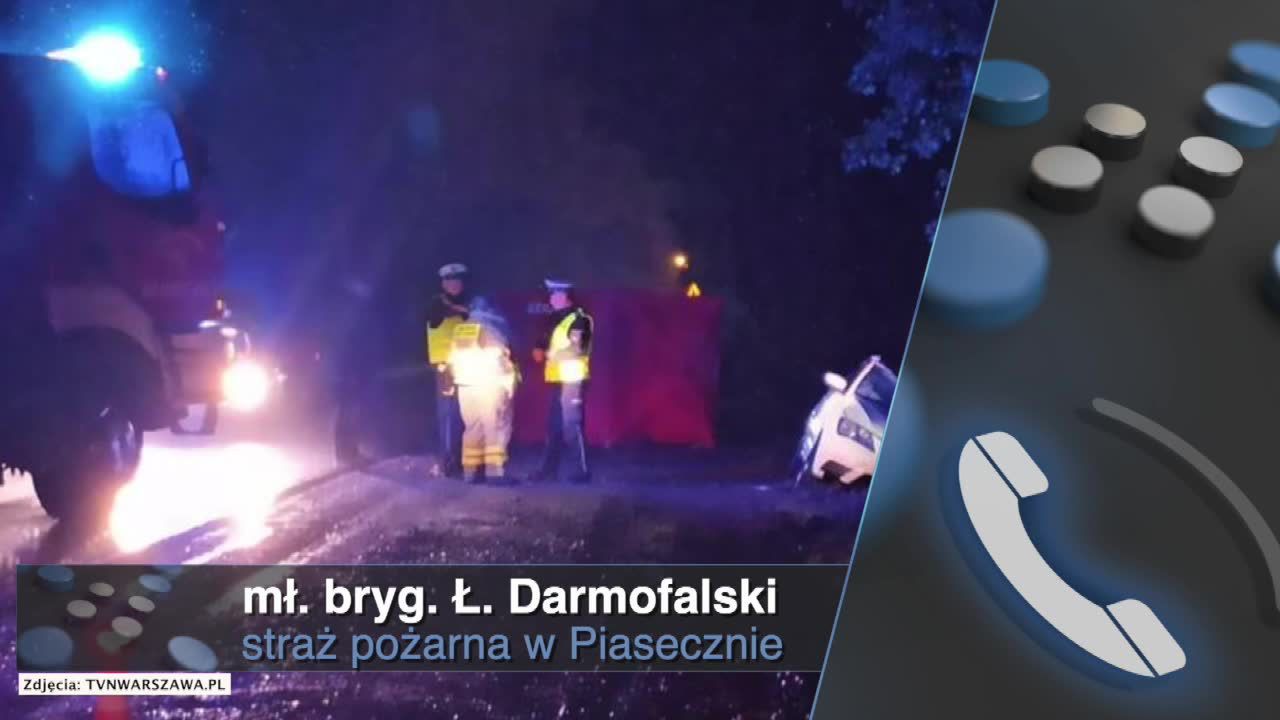 Drzewo spadło na samochód pod Warszawą. Jedna osoba zginęła, dwie zostały ranne