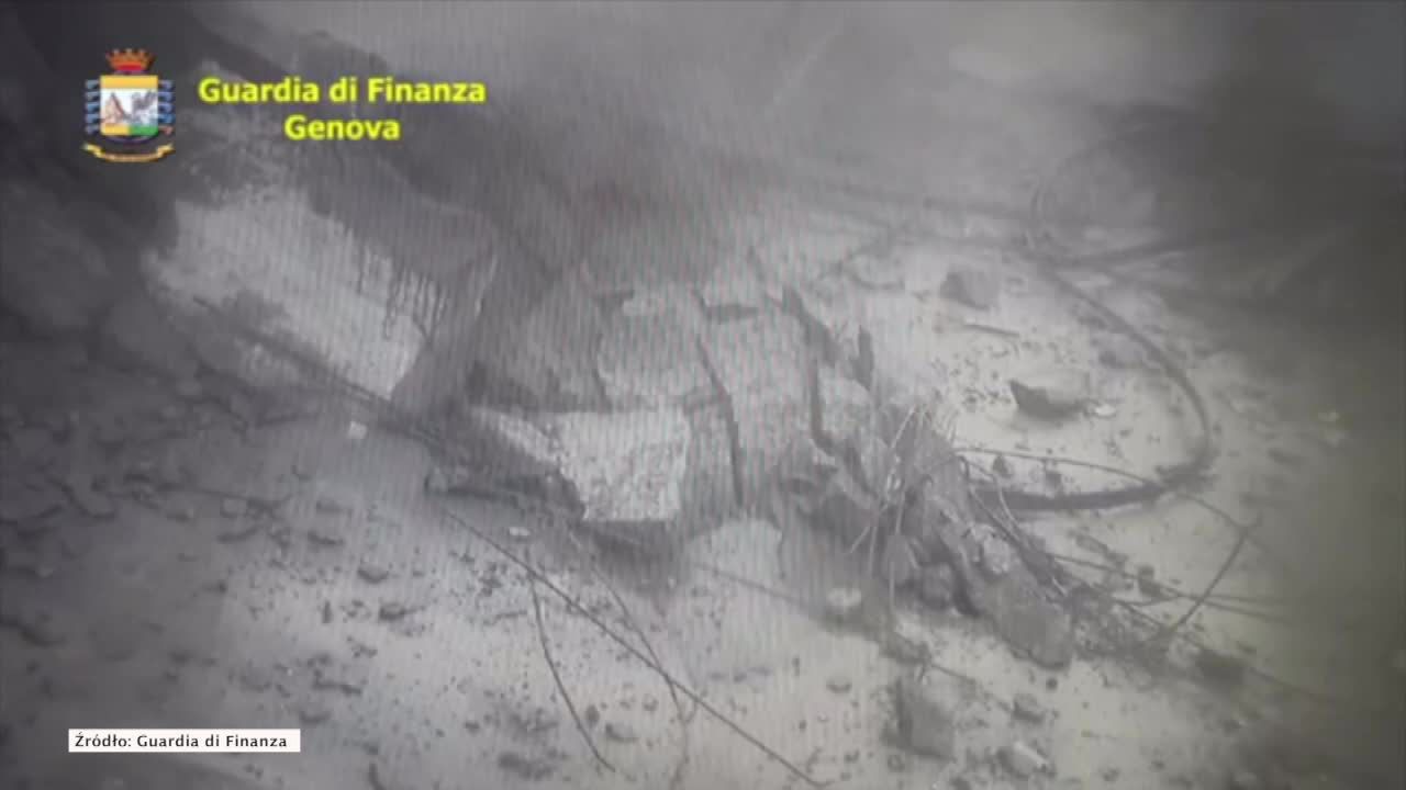 Opublikowano nagrania z kamer przemysłowych, które uchwyciły moment zawalenia się wiaduktu w Genui