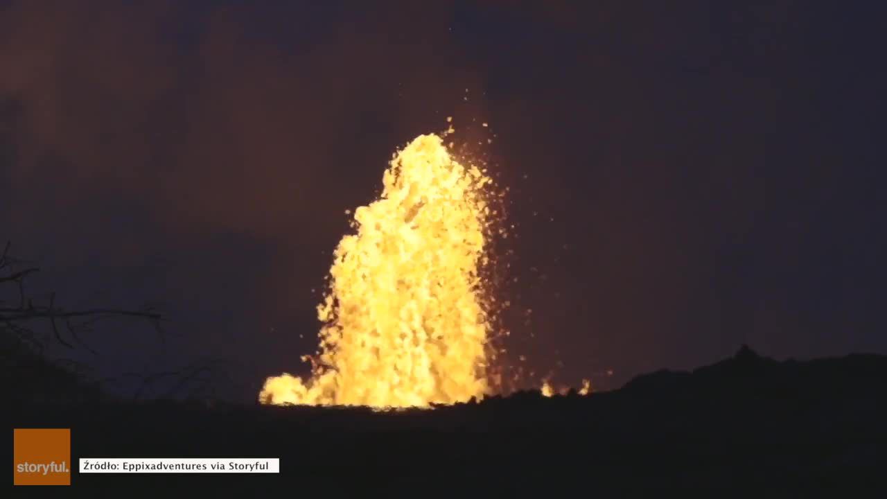 Niebezpieczna, ale zjawiskowa Kilauea nadal pluje lawą. Strumień dotarł do elektrowni