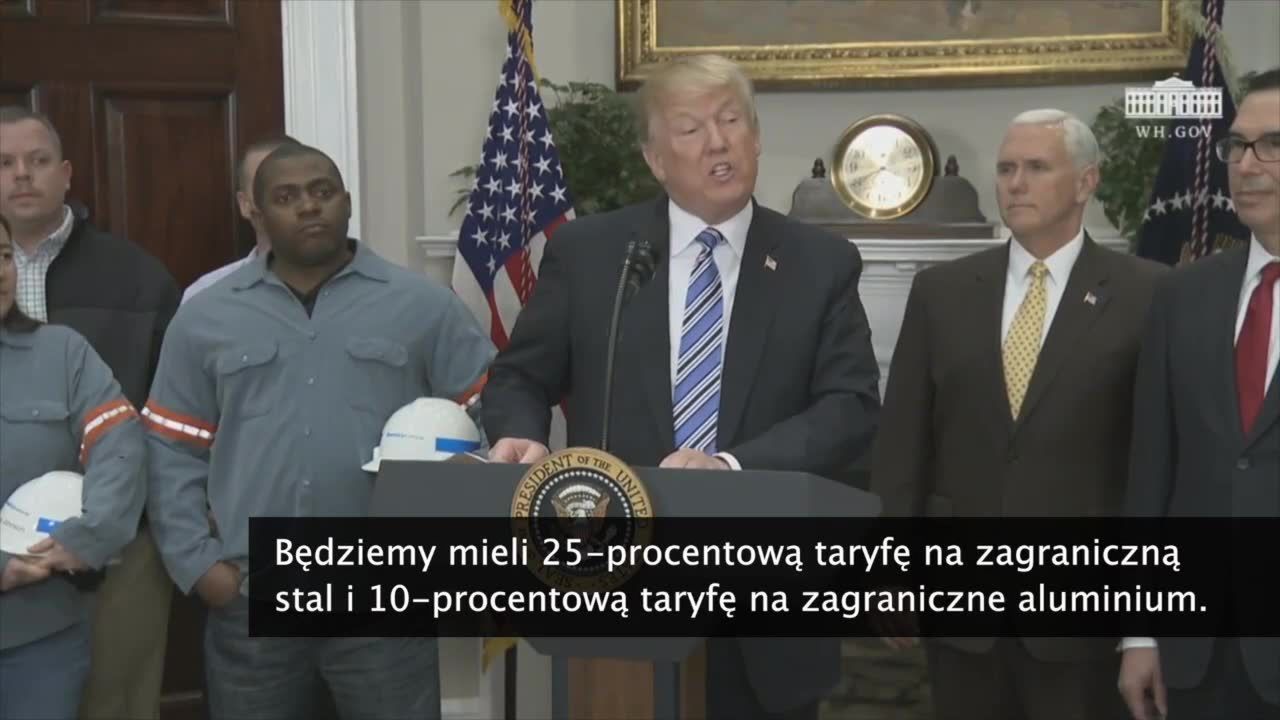 Trump wprowadził cła na stal i aluminium. Na razie wyłączono z nich import z Meksyku i Kanady
