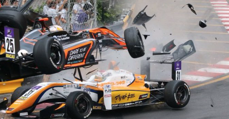 Koszmarny wypadek podczas wyścigu Formuły 3 w Makau