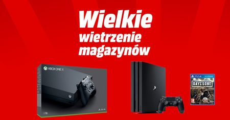 Wietrzenie magazynów Media Markt. Xbox One X i PS4 poniżej 1400 zł. Promocje na elektronikę gry