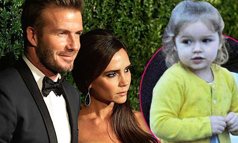 Harper Beckham, David i Victoria