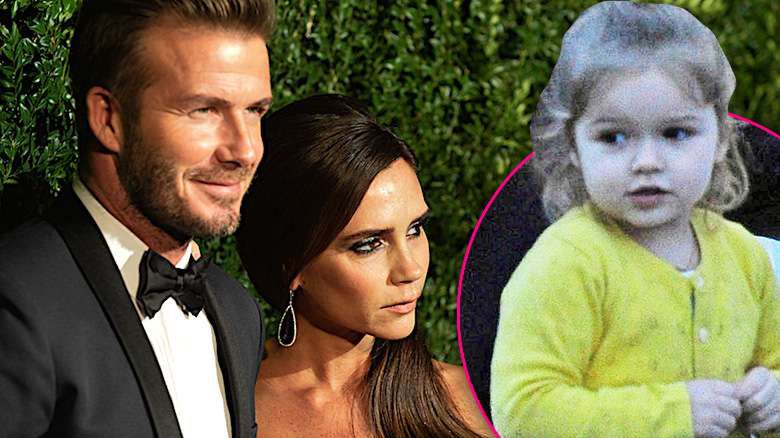 Harper Beckham, David i Victoria