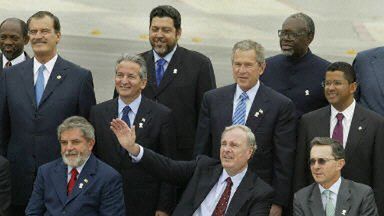 Prezydenci obu Ameryk podczas szczytu