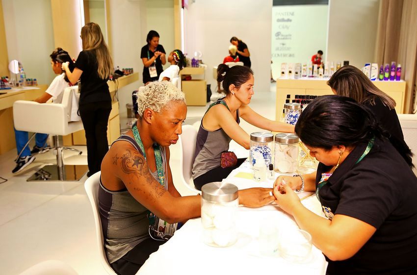 At the P&G Olympic Village Salon on August 5, 2016 in Rio de Janeiro, Brazil. 