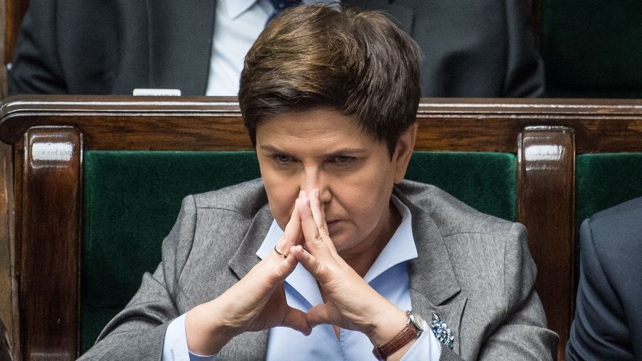 Premier Beata Szydło na sali plenarnej Sejmu.
