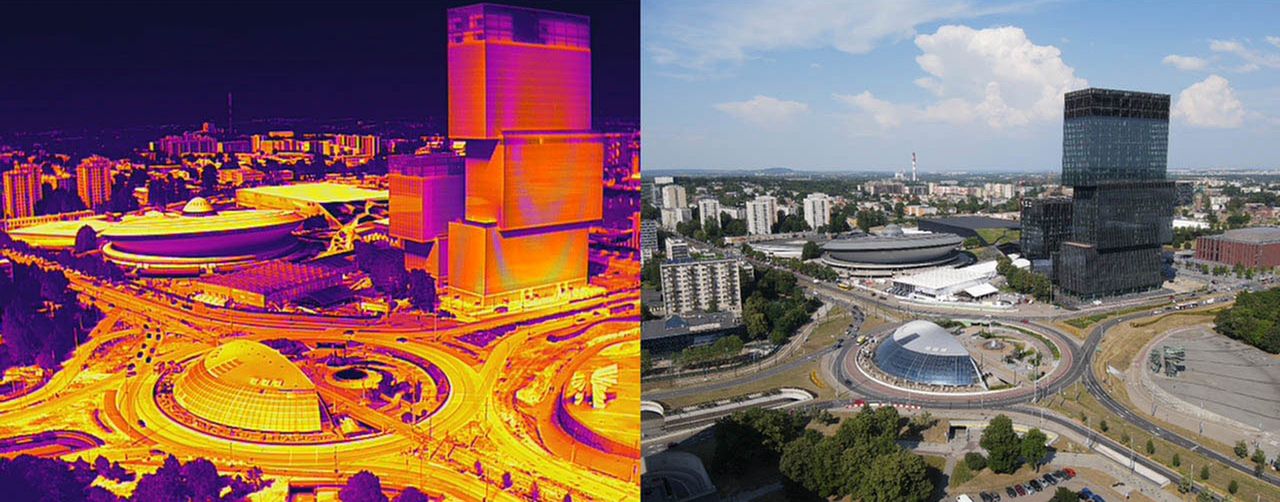 Betonoza w Katowicach. Kamera termowizyjna ujawnia piekło upałów 2