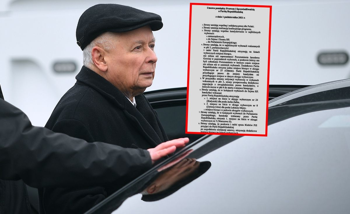 W Wirtualnej Polsce dotarliśmy do zarysu tajnej umowy koalicyjnej, w której Adam Bielan i Jarosław Kaczyński dzielili miejsca na listach wyborczych 