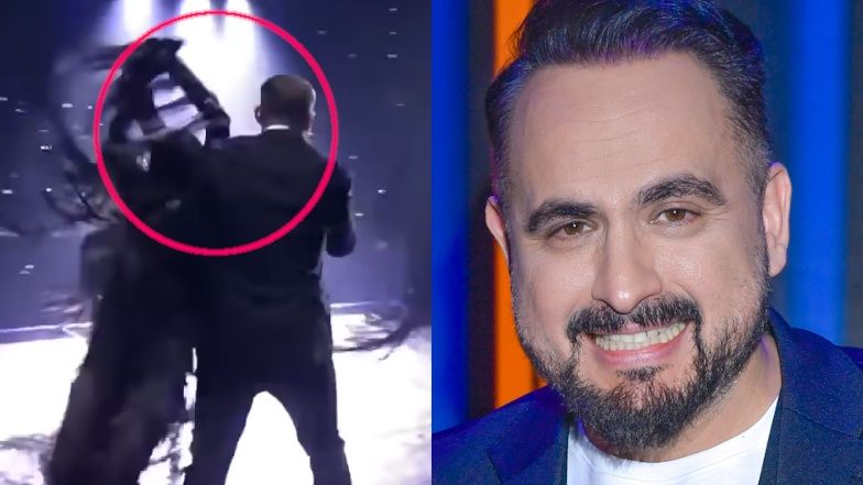 Agustin Egurrola tłumaczy się z choreografii do występu Krystiana Ochmana