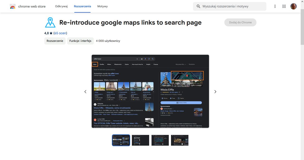 Google Chrome: jak przywrócić Google Maps w wynikach wyszukiwania?