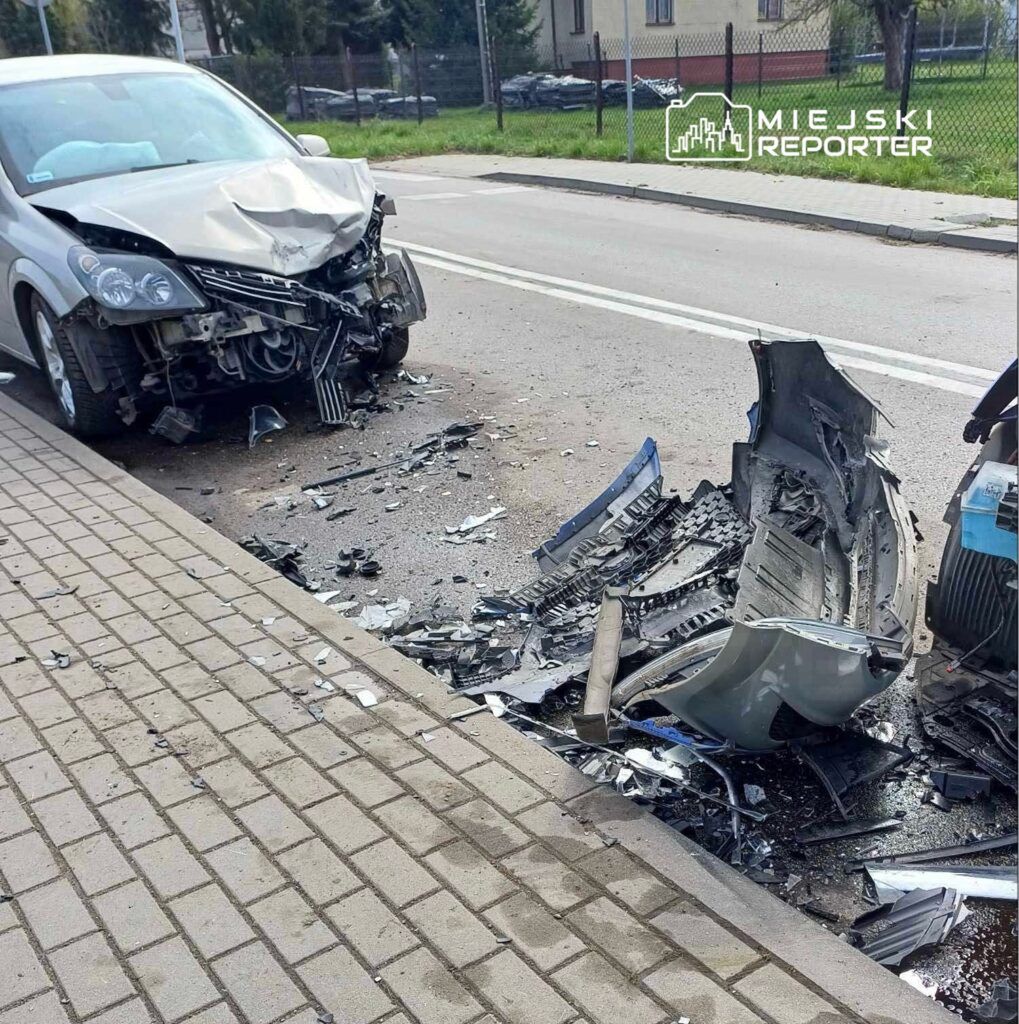 Fot. Czytelnik Miejskiego Reportera.  Czołowe zderzenie