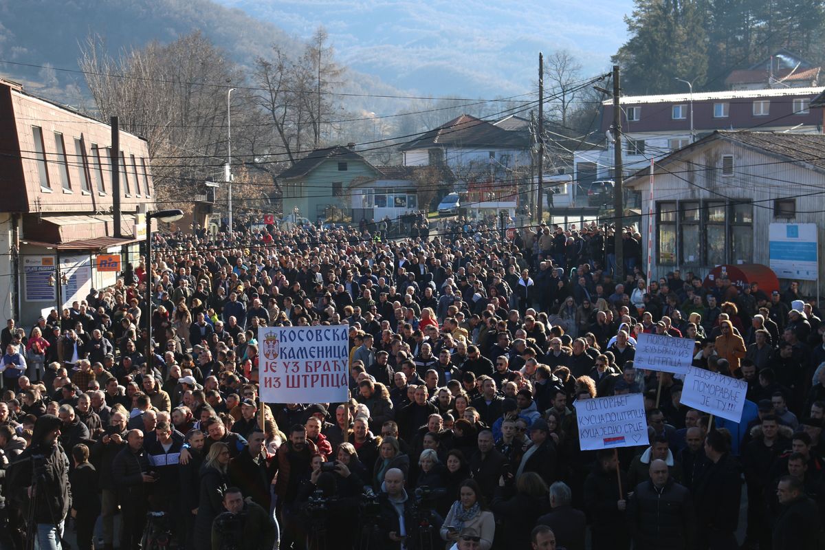 Demonstracja kosowskich Serbów
