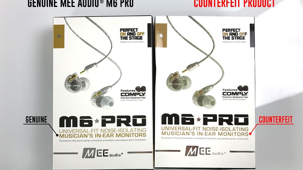 Oryginalne opakowanie posiada pogrubiony napis: „Musician's in-ear monitors”