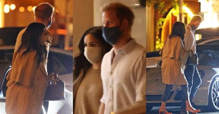 Dawno niewidziani Meghan Markle i Harry mkną w maseczkach na PODWÓJNĄ RANDKĘ (ZDJĘCIA)