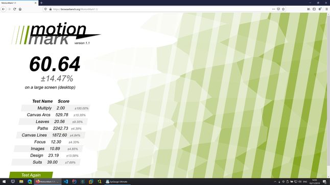Firefox - MotionMark - Wynik: 60.64