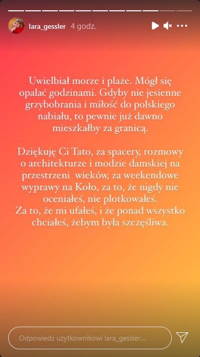 Lara Gessler wspomina ojca