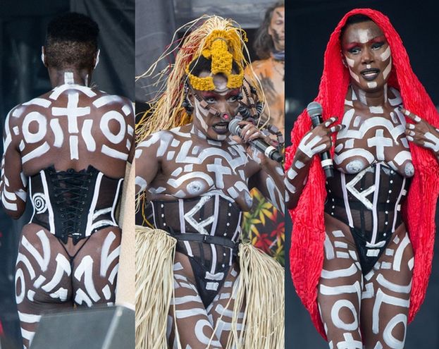 67-letnia Grace Jones pokazała piersi na koncercie! (ZDJĘCIA)