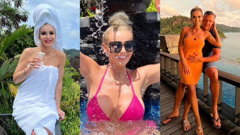 "Królowa życia" Monika Chwajoł relacjonuje rajskie wakacje na Seszelach: sesje w bikini, szampan, randki z mężem... (ZDJĘCIA)