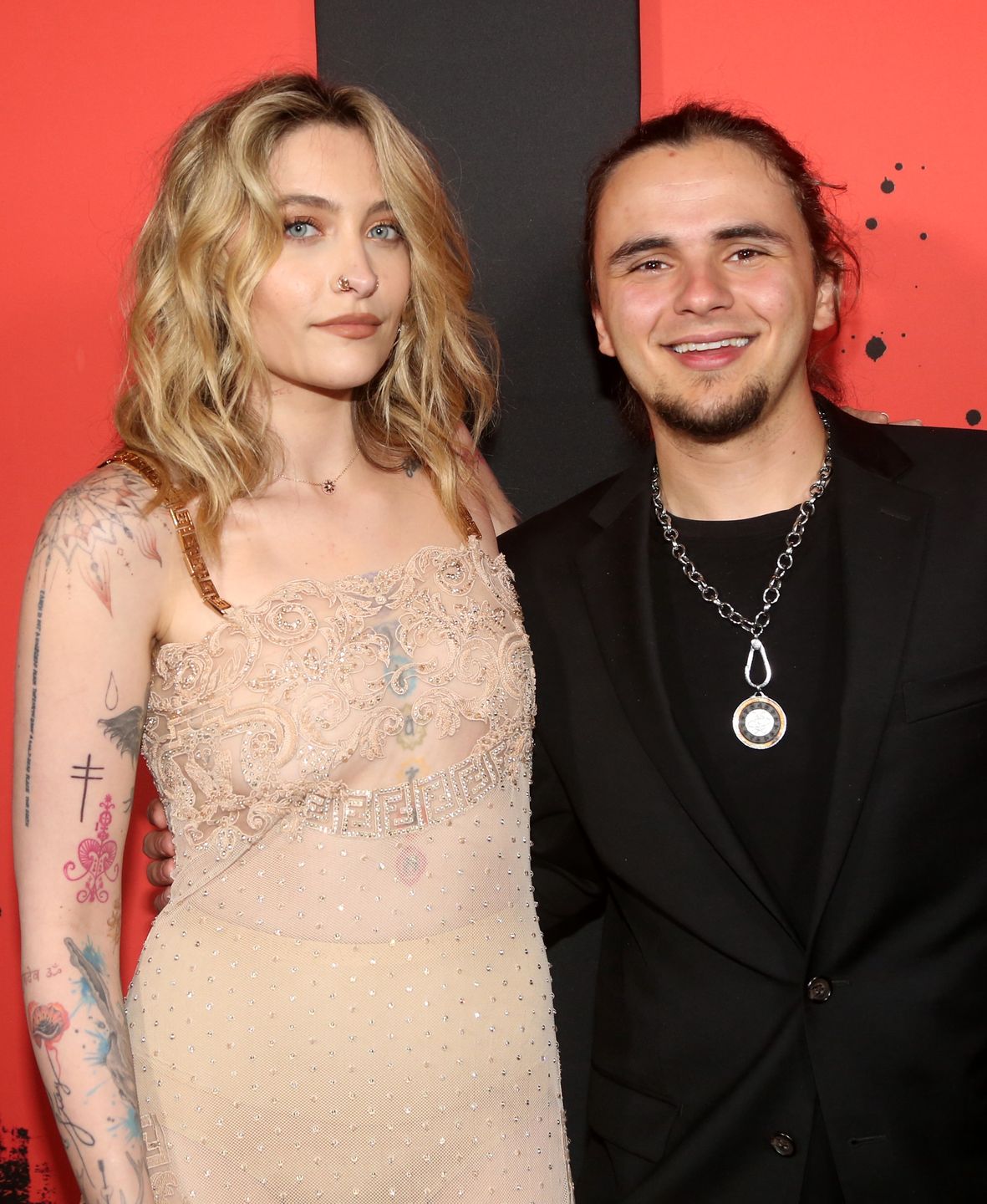 Prince i Paris Jackson podczas wydarzenie spektakl na Broadwayu