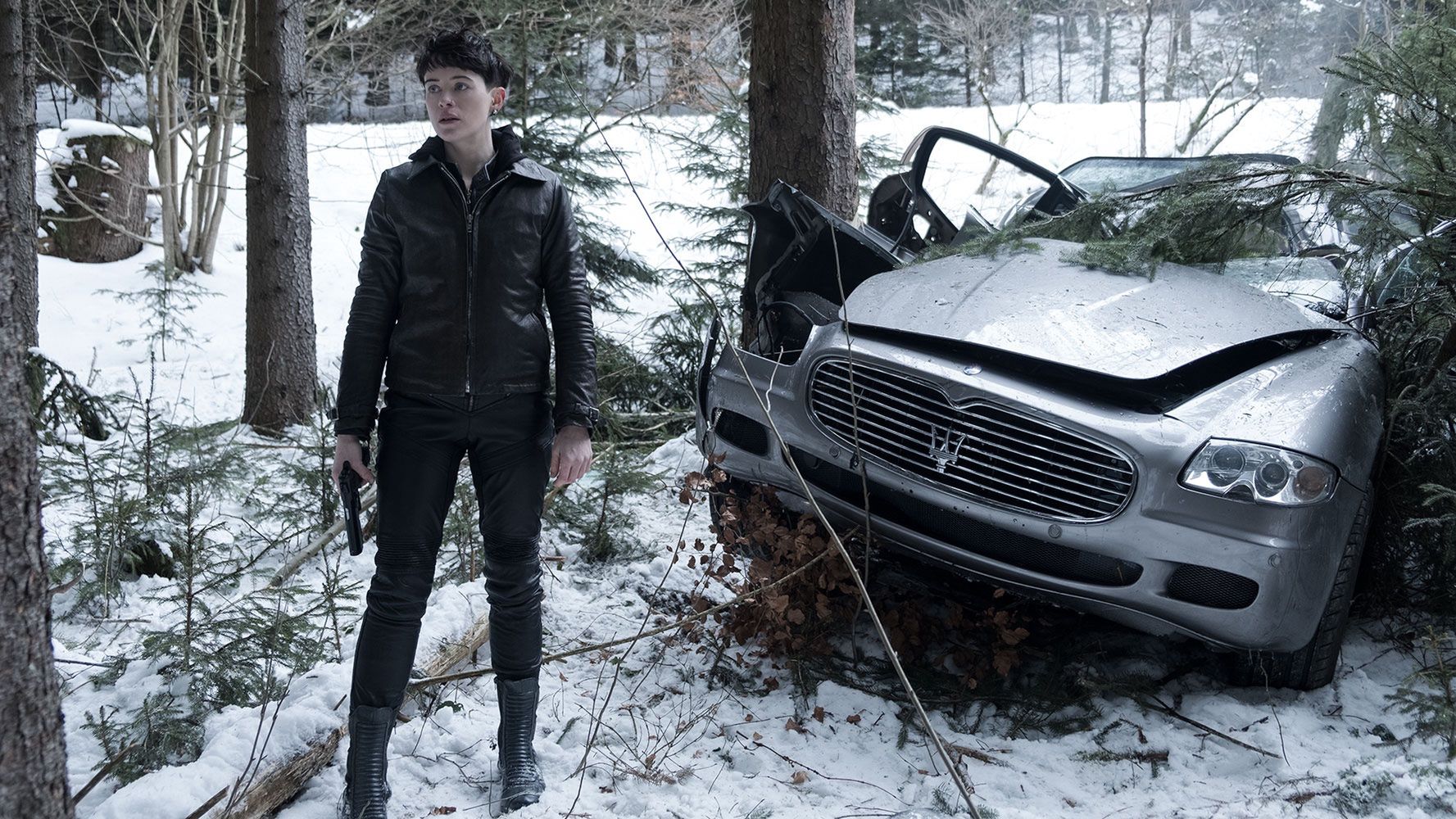Claire Foy jako Lisbeth Salander w filmie "Dziewczyna w sieci pająka" (2018)