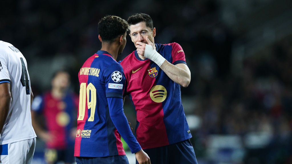 Getty Images / Gongora/NurPhoto / Na zdjęciu: Lamine Yamal i Robert Lewandowski