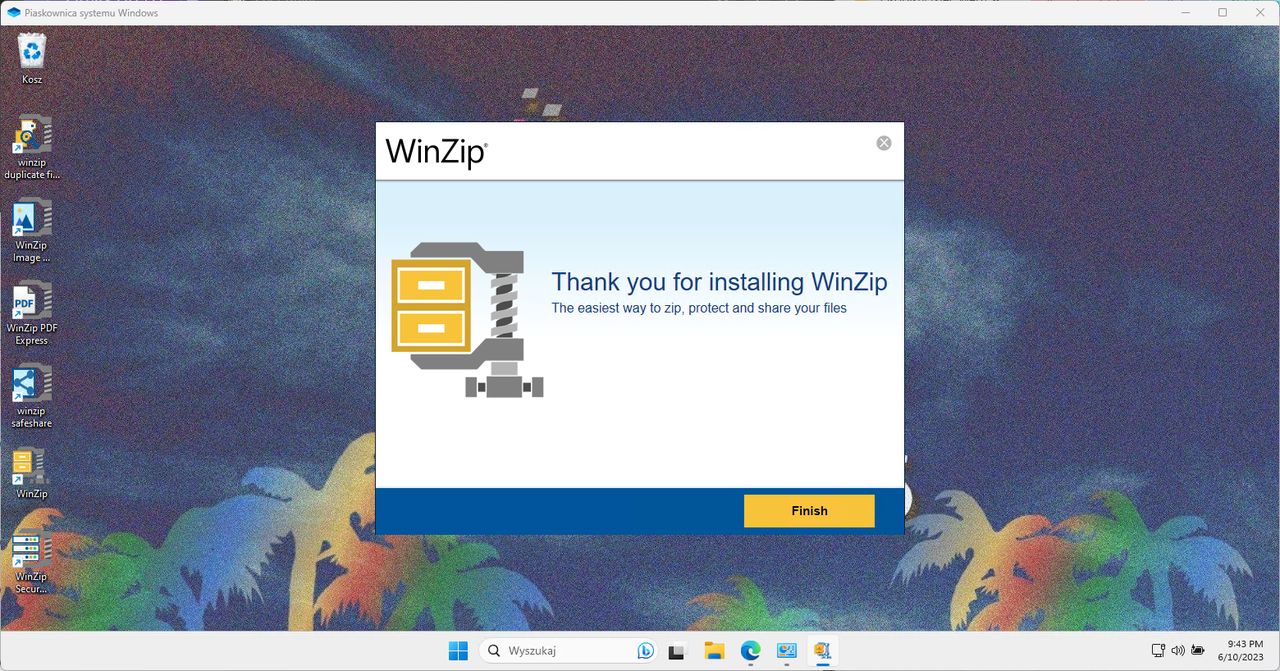 WinZip instaluje dużo składników